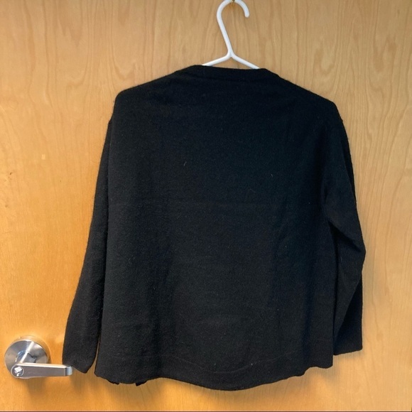 SWEATER 50% Yak 50% Wool Basic Cropped Long Sleeve Sweater - Picture 4 of 6